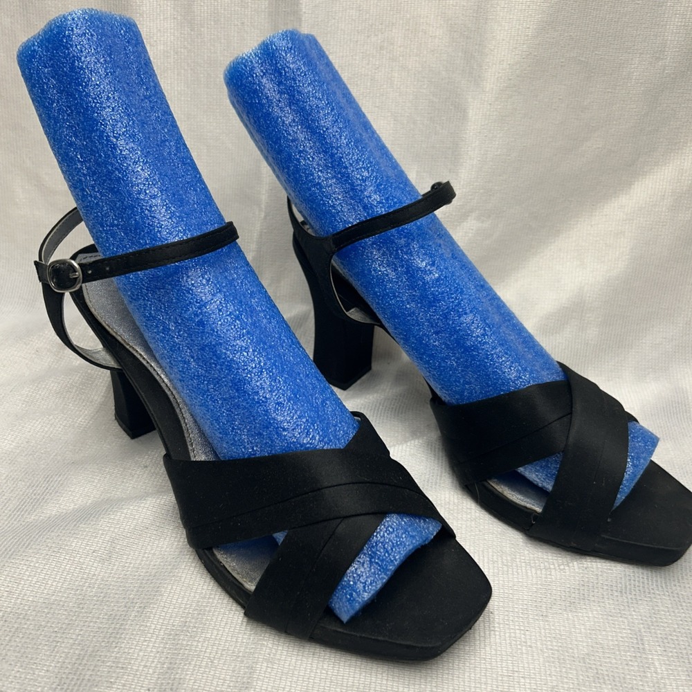 Elegant Black Strappy High Heels Sandals Ballroom Dance American Eagle Size 11